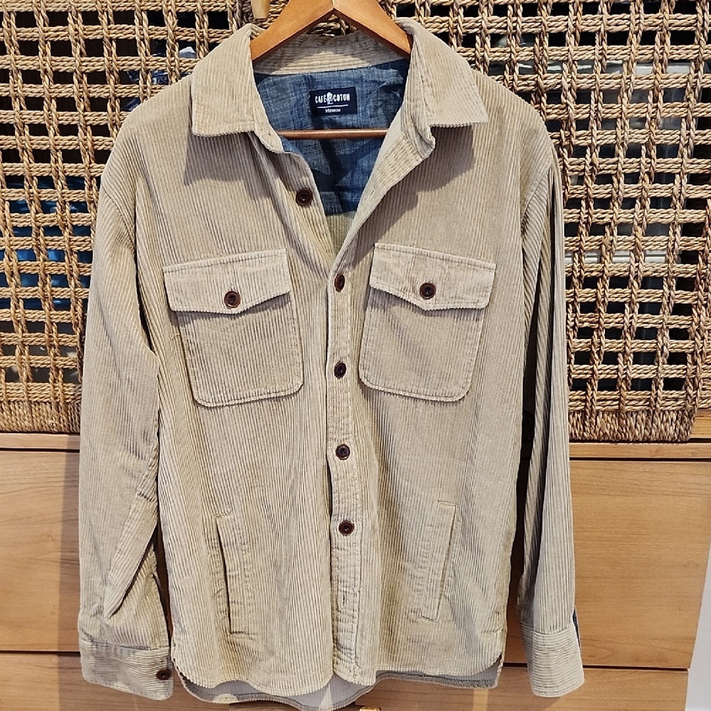 Men's Cafe Coton Tan Corduroy Jacket - like new